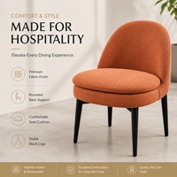 Fauteuils à dossier rembourré, avec coussin moelleux et revêtement en tissu bouclé pour restaurant italien, restaurant français et café espagnol