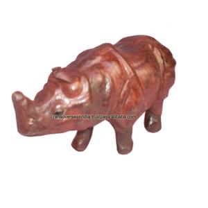 Statue de rhinocéros décorative en cuir pour le salon, la chambre, le restaurant et le bureau à des prix abordables - Product Image 2