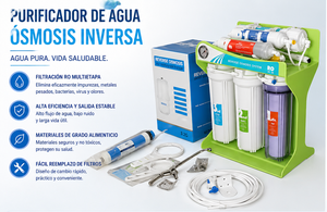 Filtro de Agua de Ósmosis Inversa de 5 Etapas y Manual, 100 GPD, para Uso Doméstico y Hotelero, Precio de Fábrica, Filtración de 5 Etapas - Product Image 1