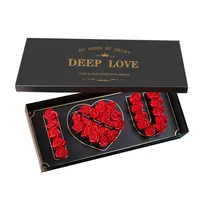 Custom Gift Box Paperboard Packaging Liefde Bericht Papieren Bloem Geschenkdoos Voor Valentijn
