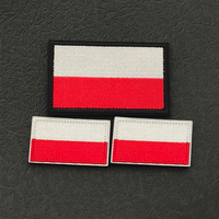 Grand et petit patch brodé drapeau de la Pologne en tissu rouge et blanc d'Indonésie pour sac, chapeau, casque, DIY