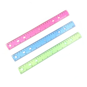 Juego de Reglas Rectas de Plástico Transparente de 12 Pulgadas al por Mayor de Fábrica para la Escuela, el Hogar o la Oficina - Product Image 1