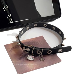 Collar gótico exclusivo transfronterizo con estrella de cinco puntas, collar de gatito estilo punk rock oscuro, cadena para clavícula de la subcultura gótica. - Product Image 5