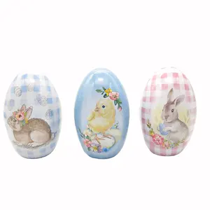 Wholesale Customize Egg Shape Metal Tin Box Egg Gift Box For Easter Egg Gift Packaging
