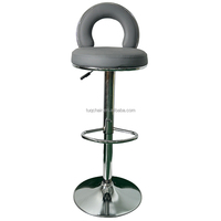 Tabouret de bar pivotant en cuir Style Drop TUQ avec dossier en anneau pour îlot de cuisine, tabourets de comptoir de 41 cm pour café