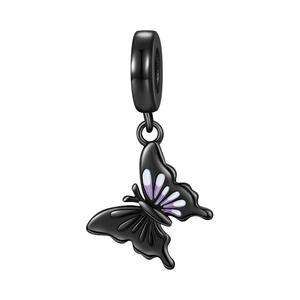 white <b>copper</b> gradient epoxy black butterfly pendant, original niche DIY <b>bracelet</b>, jewelry, accessory, pendant for women - Product Image 1