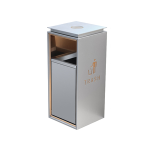 Factory Wholesale 30 liter Hotel Lobby Vertical Narrow Stainless Steel Garbage Bin Indoor Mall Luxury Commercial Garbage Bin