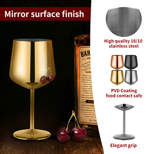 Calici da Vino Durevoli da 530ml, Flûte da Champagne in Acciaio Inox, <span class=keywords><strong>Bicchieri</strong></span> di Lusso per Vino Rosso <span class=keywords><strong>e</strong></span> Champagne Dorati per Hotel <span class=keywords><strong>e</strong></span> Matrimoni - Product Image 4