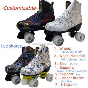 Patines de <span class=keywords><strong>Ruedas</strong></span> Dobles para Adultos y Niños de Alta Gama con Diseño Graffiti, <span class=keywords><strong>Ruedas</strong></span> de PU Brillantes, Carcasa de PVC, Gran Éxito de Ventas Transfronterizo JingYing Z3 - Product Image 2