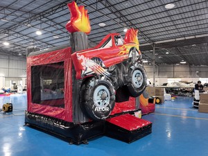 Château gonflable sur le thème des <span class=keywords><strong>Monster</strong></span> Trucks, certifié CE, installation facile, commercial, extérieur, avec toboggan pour les fêtes d'enfants - Product Image 3