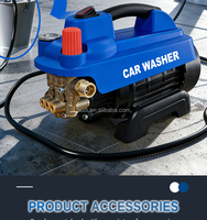 Pompe de lavage de voiture portable 220V haute pression, auto-amorçante, en acier inoxydable et cuivre, avec moteur automatique en plastique, pour lavage manuel de voitures