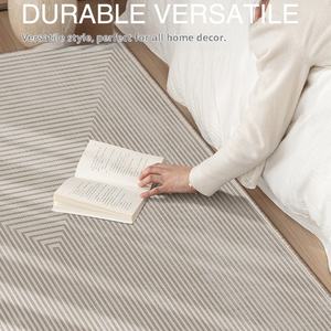 Alfombra de Estilo Japonés Moderno y Abstracto para Dormitorio o Sala de Estar, Silenciosa, con Base de TPR, 10 mm de Grosor, Antideslizante, Resistente <span class=keywords><strong>a</strong></span> la Suciedad, Hecha <span class=keywords><strong>a</strong></span> Máquina - Product Image 2