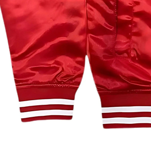 Chaqueta Bomber con Bordado Chenille, Clásica, Color Granate, Satén de Seda, Personaliza Tus Diseños, Chaquetas de Satén de Béisbol para Hombre - Product Image 3