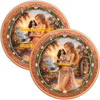 Médaille en cuivre pur 999 de 1 once Troy, colorée, en relief, représentant un Cavalier King Charles Spaniel et une jeune fille, artisanat souvenir personnalisé