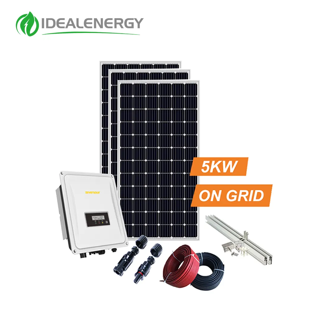 In magazzino pannelli solari Kit di sistema 5KW casa pannelli solari completi pannelli ongrid produttori di sistemi cartone animato personalizzato