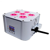 Par de luces LED de aumento, 6x18W, RGBWA, UV, 6 en 1, alimentada por batería, inalámbrico, DMX, IR, Control remoto