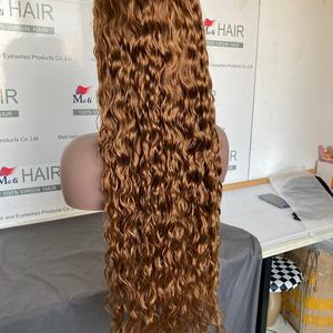 Transparente para Pelucas de Cabello Humano 100% Natural, Ondulado, Encaje Ultrafino, Nudos Pequeños, Rubio Miel, Personalizable - Product Image 3