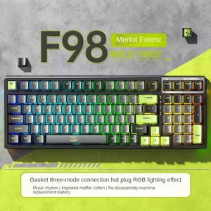 F98 personalizzabile RGB Wireless Bluetooth tastiera meccanica ad alta aspetto E-sport gioco trasparente in tre modalità Hot-Swappable - Product Image 5