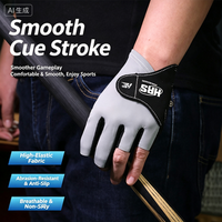 Gants de billard légers, respirants, anti-transpiration, à demi-doigts, avec design antidérapant, vendus à l'unité, gants professionnels