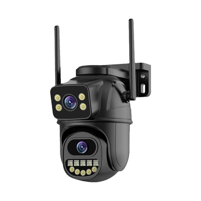 WiFi Wireless 6MP 2K HD Smart Home Security Camera 2 Lens CMOS Sensor Weatherproof Night Vision Cloud Memory Card Two-Way Audio