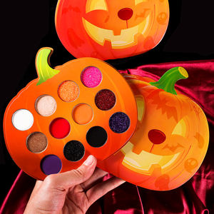 Palette d'ombres à paupières duochrome mate et chatoyante avec logo personnalisé Palette d'ombres à paupières en forme de citrouille pour <span class=keywords><strong>Halloween</strong></span> <span class=keywords><strong>maquillage</strong></span> hautement pigmenté - Product Image 3