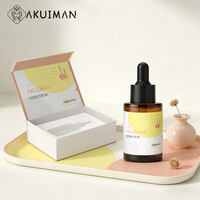 Flacon compte-gouttes en verre opaque de 15 ml et 30 ml pour sérum et crème de soin de la peau avec emballage en boîte cartonnée avec impression sérigraphique