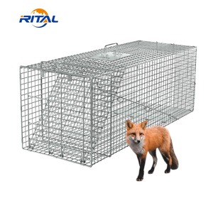 Cage de <span class=keywords><strong>piège</strong></span> <span class=keywords><strong>à</strong></span> animaux vivants humaine en treillis métallique bon marché d'usine pour lutte antiparasitaire renard chien <span class=keywords><strong>chat</strong></span> loup - Product Image 1
