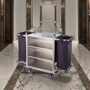 Équipement <span class=keywords><strong>de</strong></span> nettoyage <span class=keywords><strong>de</strong></span> <span class=keywords><strong>femme</strong></span> <span class=keywords><strong>de</strong></span> chambre d'hôtel en acier inoxydable léger chariot <span class=keywords><strong>de</strong></span> concierge plié chariots <span class=keywords><strong>de</strong></span> nettoyage <span class=keywords><strong>de</strong></span> chariot d'entretien ménager - Product Image 1
