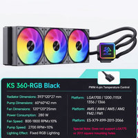 Refroidisseur de processeur RGB SNOWMAN 360 mm, refroidissement par eau, dissipateur thermique en cuivre, compatible avec les sockets AM4 AM5 LGA1700 X99, radiateur pour ordinateur PC