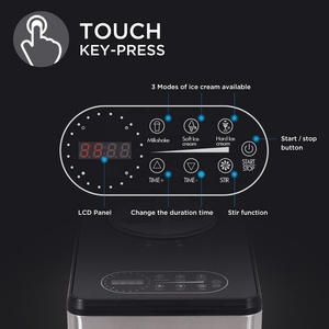 ホームアイスクリームマシン1.5Lステンレス鋼取り外し可能タンクコンプレッサー自己冷却ハンディタッチパネルソフトハードアイスクリーム - Product Image 3