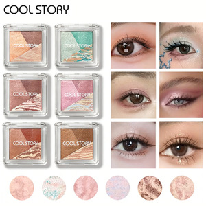 Palette de fards à paupières 3 couleurs waterproof, effet mat, scintillant et pailleté, pour maquillage et contouring - Product Image 1
