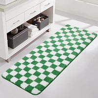 Tapis de sol échiquier personnalisé tapis de chambre à coucher tapis d'entrée en fausse fourrure de mouton tapis moelleux à carreaux noir et blanc tapis de porte