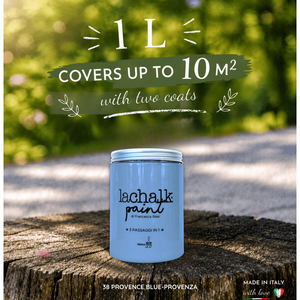 38 PROVENCE BLUE 1lt LaChalk the evolution of <b>chalk</b> paint Where <b>chalk</b> meets resin: Hybrid <b>Chalk</b> Resin Paint made in Italy - Product Image 2