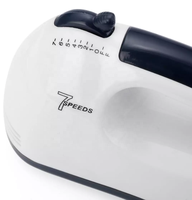 Mélangeur Alimentaire Électrique Manuel 7 Vitesses Mini pour Cuisine et Pâtisserie avec Fouet à Crème et Lames en Acier Inoxydable, Conception Portable