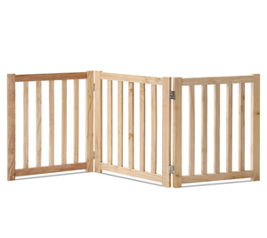 Barrière pour chien pliable en bois, autoportante, pour couloirs intérieurs, barrière pour chien d'intérieur pour chiens de petite à moyenne taille - Product Image 1