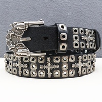 Ceinture en cuir personnalisée JULUN pour homme, ceinture en cuir véritable pour jeans, style gothique punk avec clous métalliques et revolver unique