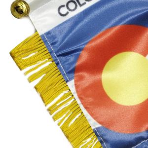 Bandera Personalizada de Colorado <span class=keywords><strong>para</strong></span> el 150 Aniversario, Mini Bandera de 10x15cm <span class=keywords><strong>para</strong></span> Ventana de Auto, con Ventosa, Bandera del Estado de CO con Flecos Decorativos, de Poliéster - Product Image 4