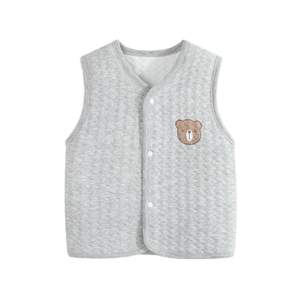Conjunto de Ropa Delgada de Algodón para Bebés, con Cierre de Cremallera, sin Mangas, Transpirable, para Otoño, Diseño de Dibujos Animados - Product Image 2