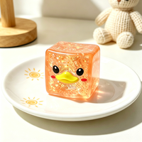 Jouet sensoriel anti-stress en forme de cube de canard, scintillant et mignon, pour soulager l'anxiété