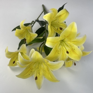 JH fabbrica nuovo Fashion Design matrimonio <span class=keywords><strong>fiori</strong></span> <span class=keywords><strong>di</strong></span> seta mazzo <span class=keywords><strong>di</strong></span> gigli A più teste giglio - Product Image 2
