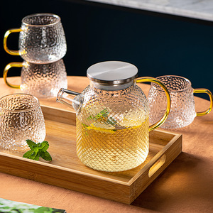 Bouilloire froide en écailles de <span class=keywords><strong>poisson</strong></span> à haute teneur en borosilicate Bouilloire froide de grande capacité Jus d'<span class=keywords><strong>eau</strong></span> blanche froide Pot de cravate - Product Image 5