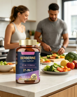 Capsules de berbérine 27-en-1 OEM, 120 gélules, favorisant le bien-être du foie et de l'intestin, et la protection antioxydante – Complément alimentaire très demandé