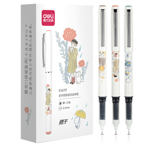 Deli S1619 Gel Pen 0.5mm Black Full Syringe Tube Direct Liquid Rollerball For Students - Product Image 5