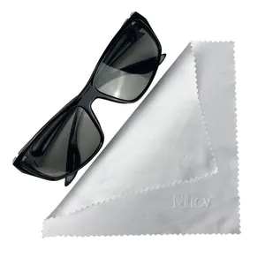 High Quality Reusable Custom Print Logo White Microfibre Sunglasses Cloth Suede Watch Jewelry Lens Glasses Cleaning Cloth