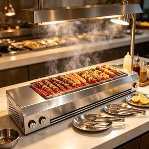 Machine à barbecue au gaz commerciale 2800pa en acier inoxydable pour la cuisson des huîtres et des légumes, idéale pour les restaurants de fruits de mer, vente en gros - Product Image 6