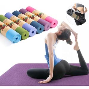 <span class=keywords><strong>Tapis</strong></span> <span class=keywords><strong>de</strong></span> yoga TPE personnalisé avec logo, marque privée, écologique, antidérapant, épaisseur 6 mm/8 mm, taille 183x61 cm, pour fitness, exercices et Pilates - Product Image 2