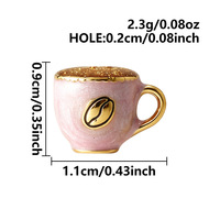 Breloque Manna Afternoon Tea Coffee Lover Charm 3D en émail, tasse à café, cupcake, acier inoxydable, pour bijoux DIY, collier