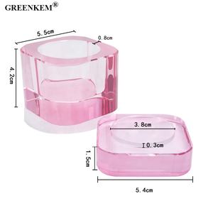 Spazzola per unghie quadrata ispessita con coperchio protettivo spazzola per la conservazione del liquido per la pulizia di una tazza per unghie di cristallo resistente - Product Image 6