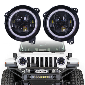 DOT <span class=keywords><strong>E</strong></span> Mark 9 pollici staffe di montaggio faro alto basso 6000K 12V Led con luce bianca indicatori di posizione giallo - Product Image 1