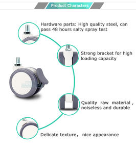 2.5 polegadas giratória universal rodízio médico roda duplo nylon enfermagem instrumento móveis rodízios para uso hospitalar - Product Image 4